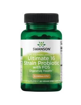 Swanson Dr. Stephen Langer's Ultimate 16 Strain Probiotic with Fos 3.2 Billion CFU 60 Vegetarian Capsules