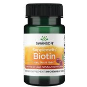 Swanson Biotin Natural Cherry Flavour 5,000 mcg 60 Chewable Tablets
