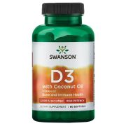 Swanson Vitamin D3 with Coconut Oil 2,000iu (50 mcg) 60 Softgels