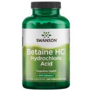 Swanson Betaine HCl Hydrochloric Acid with Pepsin 250 veg capsules