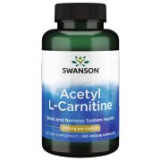 Swanson Acetyl L-Carnitine 500mg 100 Veg Capsules Front of bottle