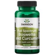 Swanson Boswellia and Curcumin 60 Capsules Front of bottle
