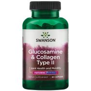 Swanson Glucosamine & Collagen Type II 90 Capsules Front of bottle
