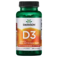 Swanson Vitamin D3 High Potency 1,000 IU (25 mcg) 250 Capsules