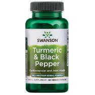 Swanson Turmeric & Black Pepper 60 Veggie Capsules Front of bottle
