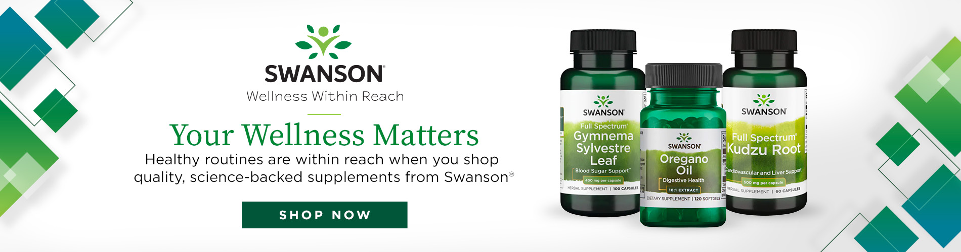 Swanson website banner - your wellness matters 